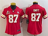 Women's Kansas City Chiefs #87 Taylor Swift Red 2025 Super Bowl LIX Patch Vapor Untouchable Limited Stitched Jersey(Run Small),baseball caps,new era cap wholesale,wholesale hats